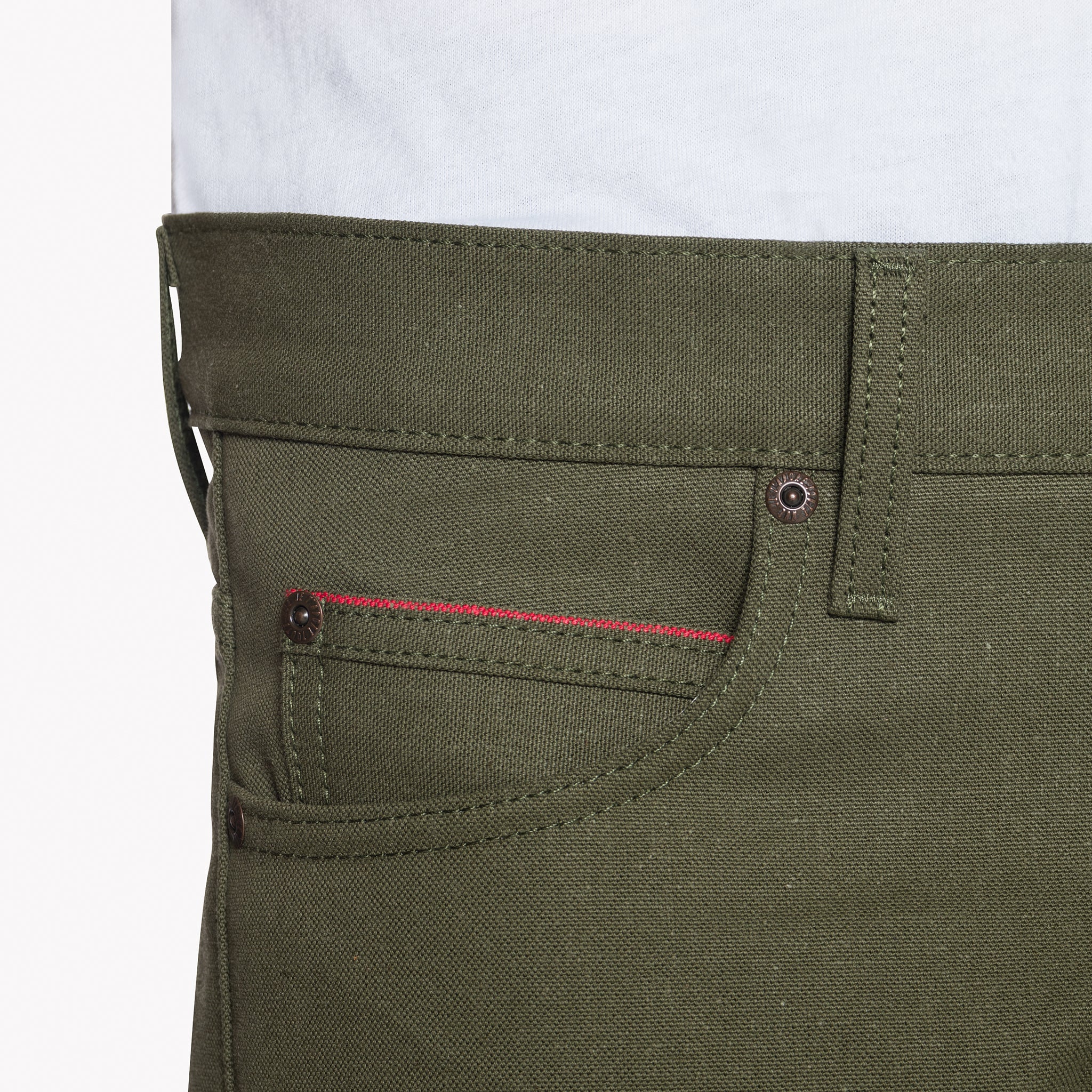 Super Guy - Army Green Duck Selvedge by Naked & Famous Denim