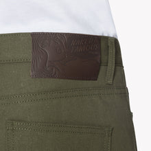 Load image into Gallery viewer, Super Guy - Army Green Duck Selvedge | Naked &amp; Famous Denim

