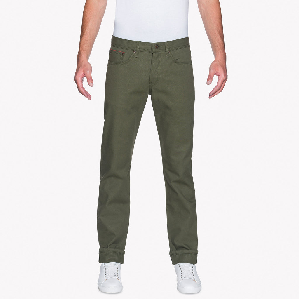 Weird Guy - Army Green Duck Selvedge by Naked & Famous Denim