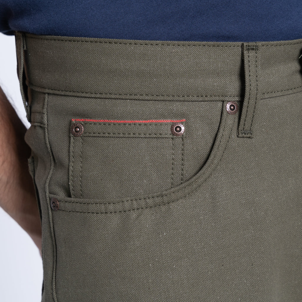 True Guy - Army Green Duck Selvedge by Naked & Famous Denim