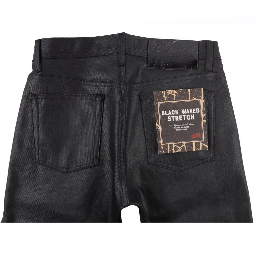 Weird Guy Wax Coated Black Stretch Naked Famous Denim