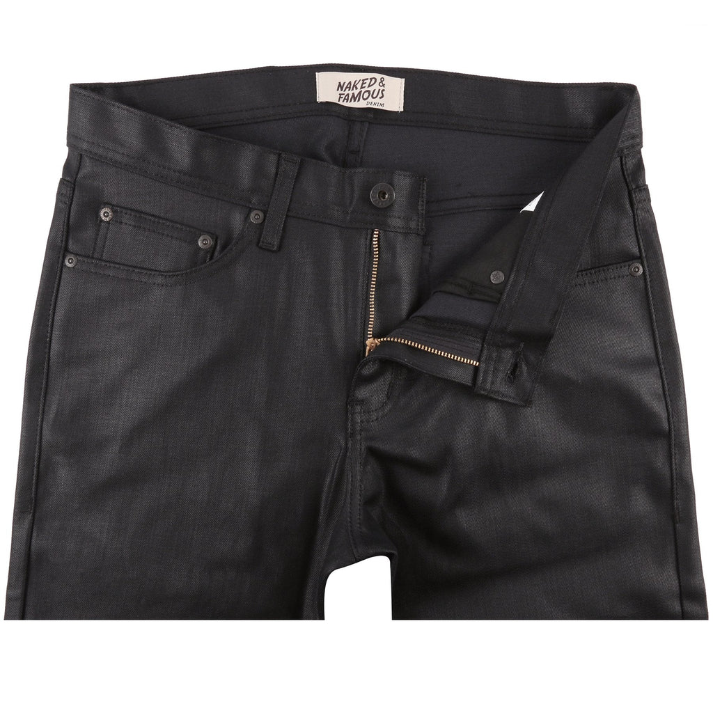 Weird Guy - Wax Coated Black Stretch by Naked & Famous Denim