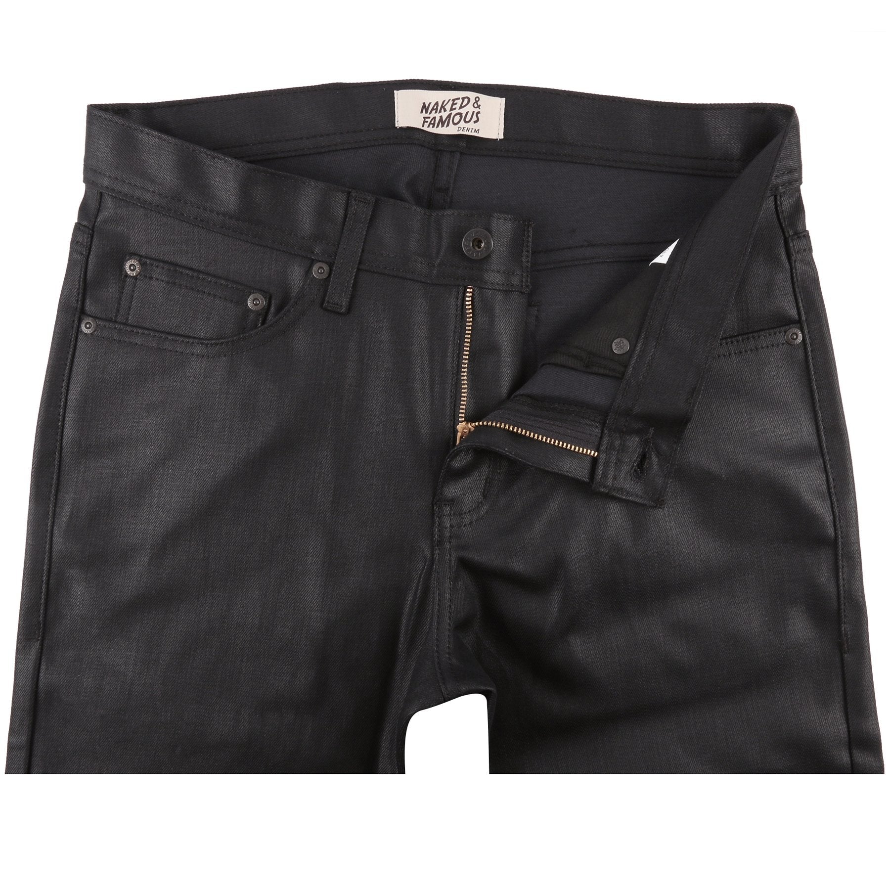 Weird Guy - Wax Coated Black Stretch by Naked & Famous Denim