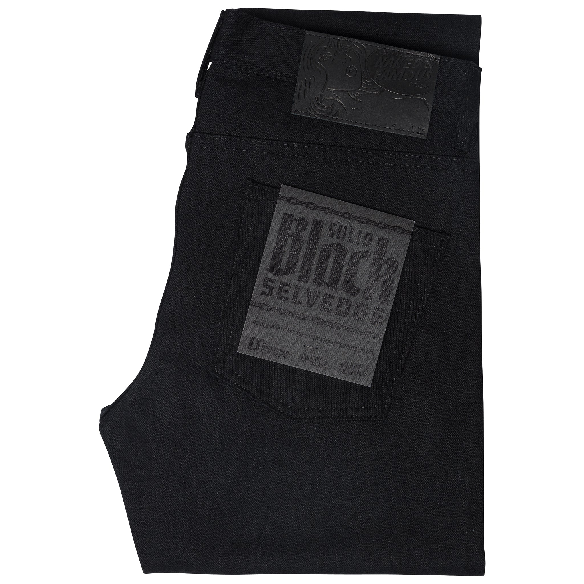 New Naked & Famous Super Guy Size 30 popular Black x Grey Stretch Selvedge Denim