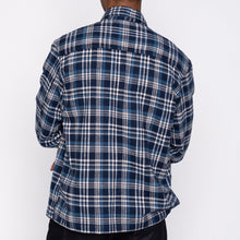 Load image into Gallery viewer, Work Shirt - Triple Yarn Twill Check Brush - Navy | Naked &amp; Famous Denim
