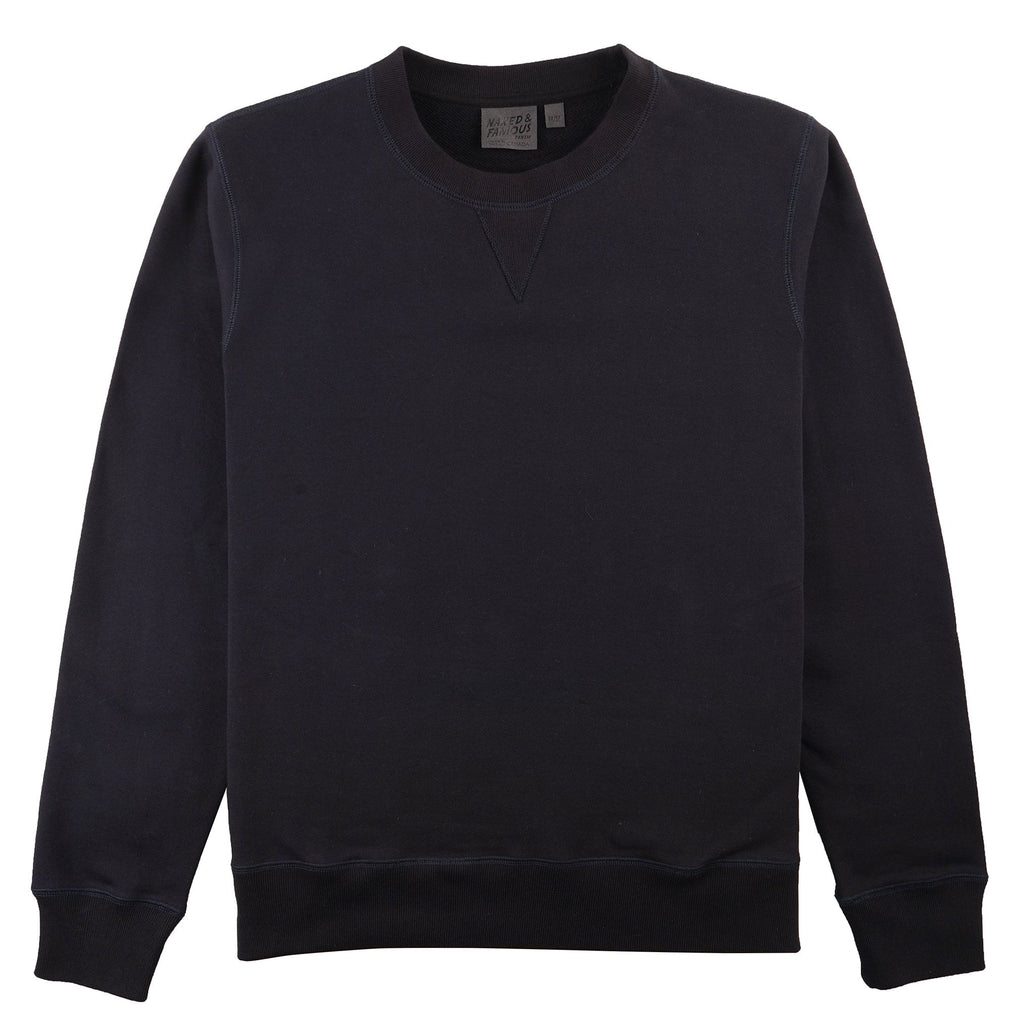Crewneck - Heavyweight Terry - Black by Naked & Famous Denim