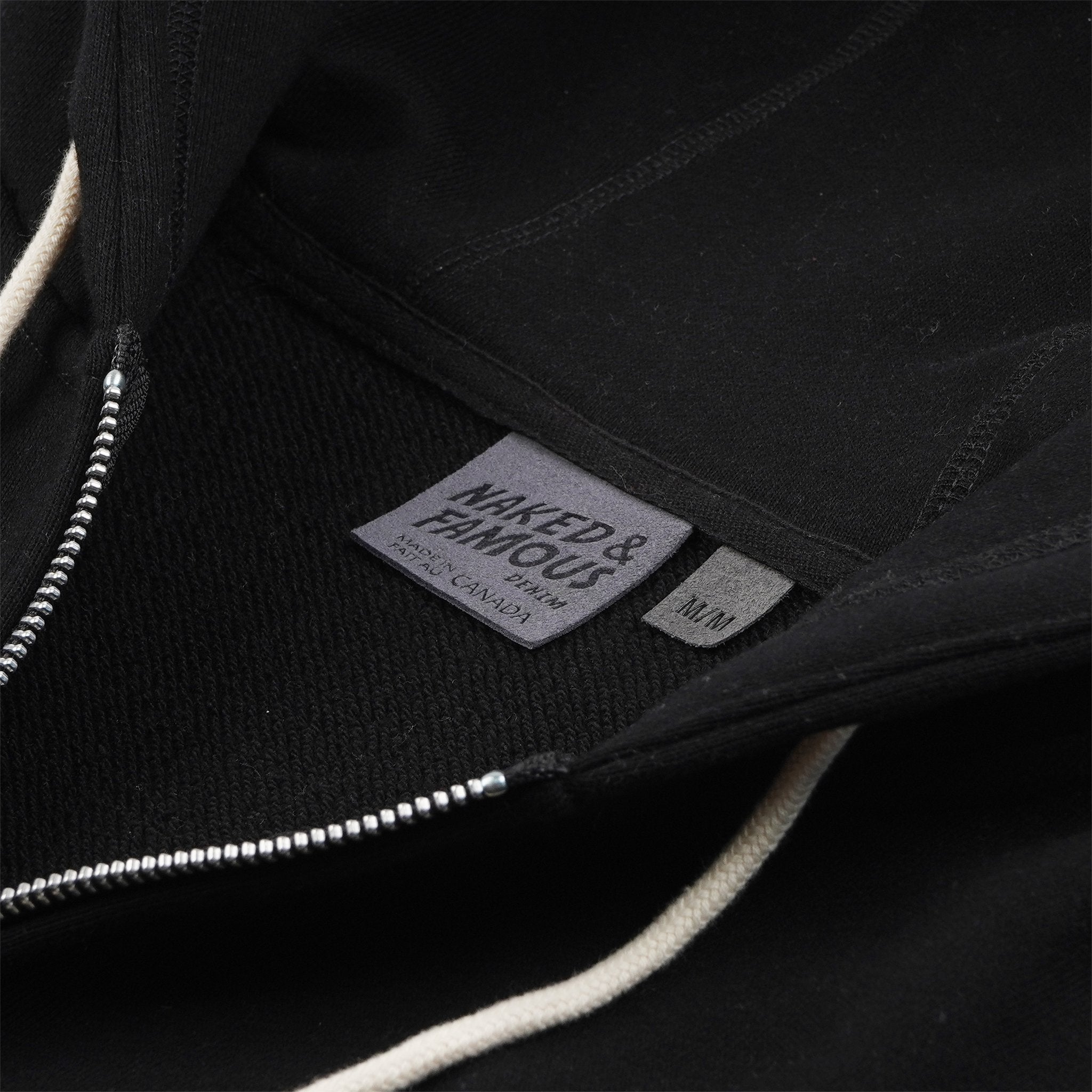 Zip Hoodie - Heavyweight Terry - Black | Naked & Famous Denim