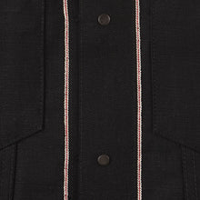 Load image into Gallery viewer, Stealth Pocket Denim Jacket - Solid Black Selvedge - inside selvedge
