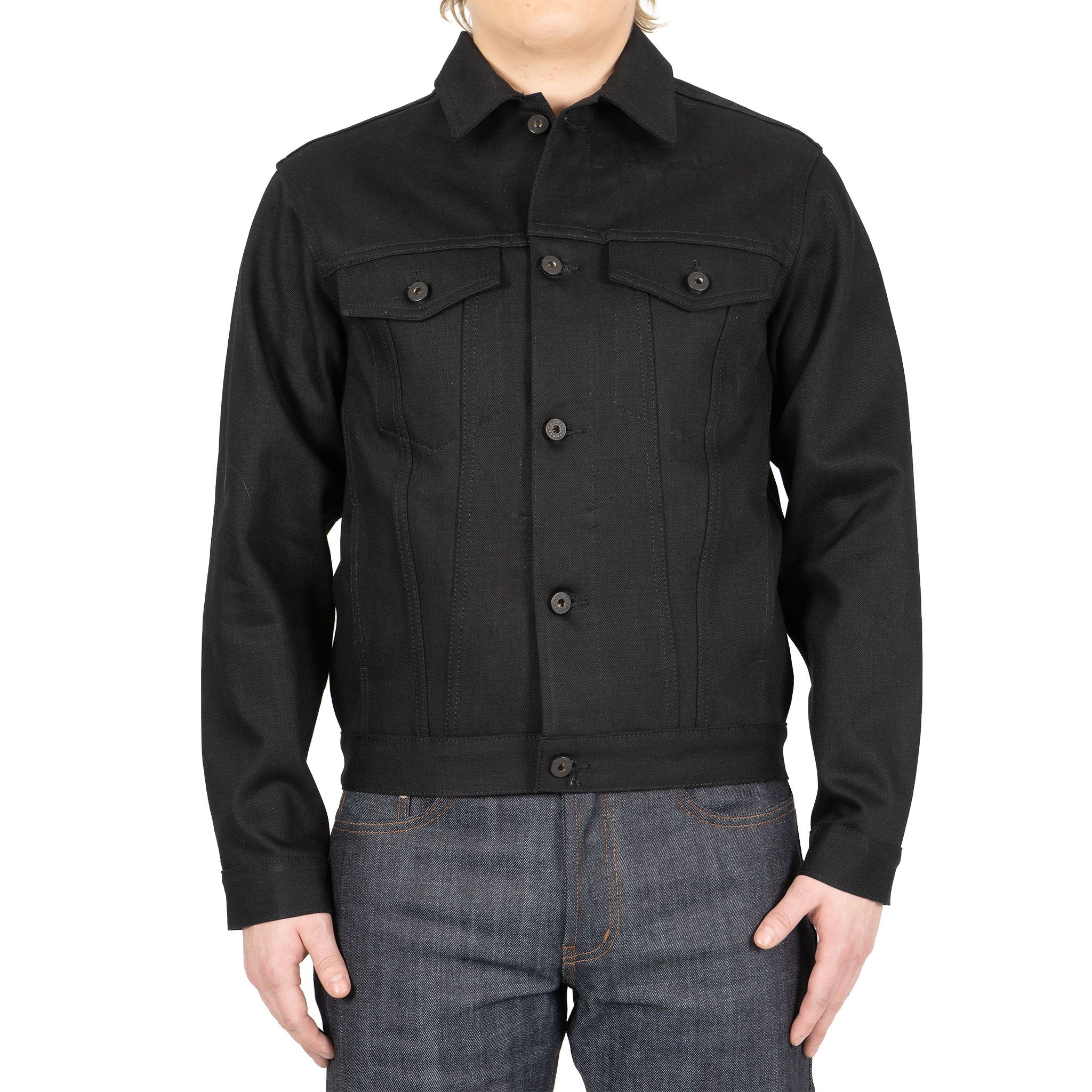 Naked & Famous ブラックデニムジャケット Stealth Pocket Denim Jacket - Solid Black Selvedge | Naked