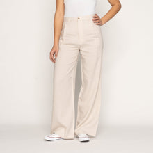 Load image into Gallery viewer, Relaxed Pleated Trouser - French Linen Fine Canvas - Ecru | Naked &amp; Famous Denim
