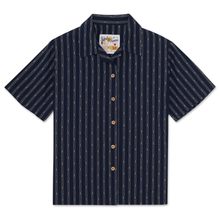 Load image into Gallery viewer, Camp Collar Shirt - Vintage Dobby Stripes - Navy
