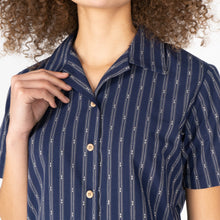 Load image into Gallery viewer, Camp Collar Shirt - Vintage Dobby Stripes - Navy
