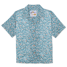 Load image into Gallery viewer, Camp Collar Shirt - Fruit Print - Cyan
