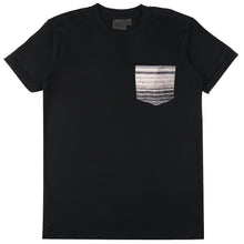 Load image into Gallery viewer, Pocket Tee - Black + Heavyweight Stripe Grey | Naked &amp; Famous Denim
