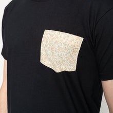 Load image into Gallery viewer, Pocket Tee - Black- Bell Flowers - Cream | Naked &amp; Famous Denim
