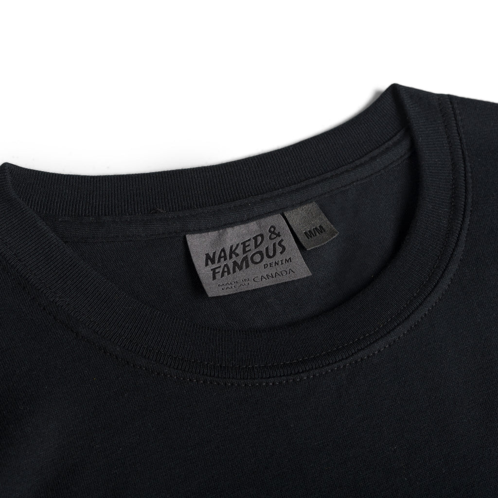 Pocket Tee - Black + Yoga Cats | Naked & Famous Denim