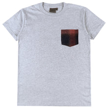 Load image into Gallery viewer, Pocket Tee - Heather Grey + Tweedy Cotton Vintage Brushed - Red | Naked &amp; Famous Denim
