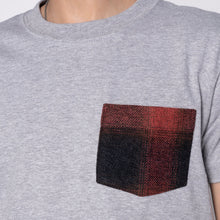 Load image into Gallery viewer, Pocket Tee - Heather Grey + Tweedy Cotton Vintage Brushed - Red | Naked &amp; Famous Denim
