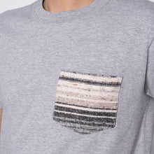 Load image into Gallery viewer, Pocket Tee - Heather Grey + Heavyweight Stripe Grey | Naked &amp; Famous Denim
