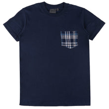 Load image into Gallery viewer, Pocket Tee - Navy + Triple Yarn Twill Check Brush - Navy | Naked &amp; Famous Denim

