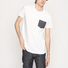 Load image into Gallery viewer, Pocket Tee - White - Slub Sashiko Denim | Naked &amp; Famous Denim
