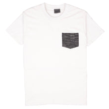 Load image into Gallery viewer, Pocket Tee - White - Slub Sashiko Denim | Naked &amp; Famous Denim
