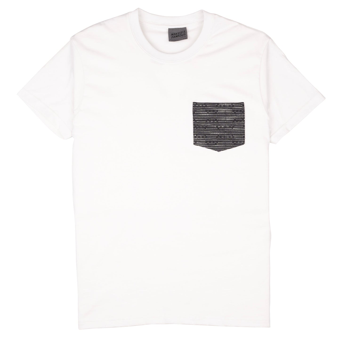 Pocket Tee - White - Slub Sashiko Denim | Naked & Famous Denim