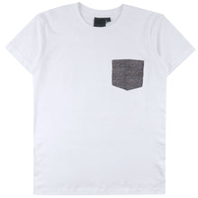 Load image into Gallery viewer, Pocket tee - White + Kimono Print - Scales | Naked &amp; Famous Denim
